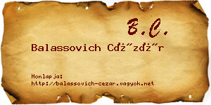 Balassovich Cézár névjegykártya